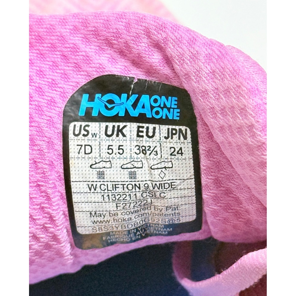 Hoka Clifton 9 Wide Women Running Shoes Pink Blue Orange 1132211 CSLC US 7D - Picture 6 of 6